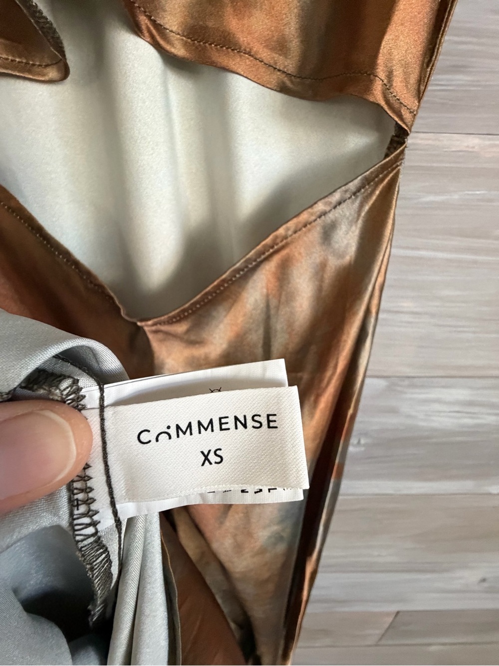 Commense Metallic Copper and fall color Backless Slip Dress - Picture 5 of 9